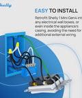Gen4 1 Mini Smart Relay Switch with Wi Fi Zigbee and Matter support, 1 channel 8A dry contacts, shown installed in wall box.