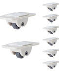 8 Pcs Mini Self Adhesive Wheels For Storage Bins And Boxes, small plastic caster stick-on wheels with ABS and POM construction
