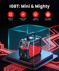 Ultra Portable Mini Stick Welder Wrdlosy Weighs 4.4 Lbs IGBT Inverter showcased on digital platform with features listed