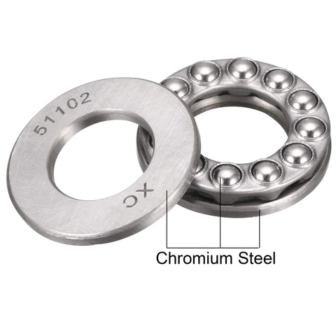 Dope Miniature Thrust Ball Bearing 15mm Bore 28mm Outer Diameter 9mm Thick Chrome Steel AISI 52100 With Washers