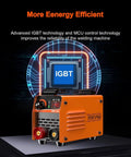 Ultra Mini 140A 110V Arc And Lift TIG Welder with advanced IGBT technology in use, featuring display and controls.