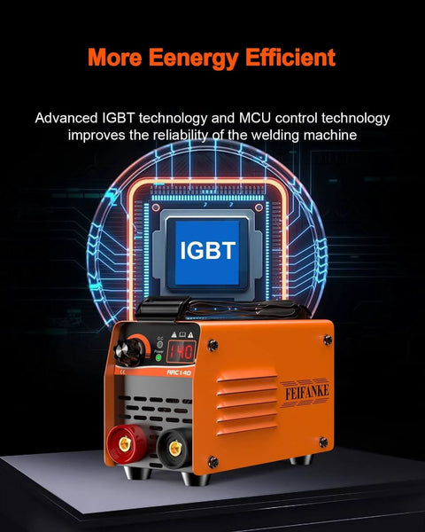 Ultra Mini 140A 110V Arc And Lift TIG Welder with advanced IGBT technology in use, featuring display and controls.