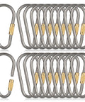 ✝️ Skylety 10 Pieces Mini Titanium Locking Clips D-Ring Locking Snap Keychain Keyring Screw Lock Buckle for Outdoor Indoor Dog Tags Use