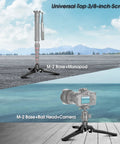 Mini Tripod Base for Monopods with Three Eighths Inch Screw Desktop Stand and Camera, outdoor and indoor setup