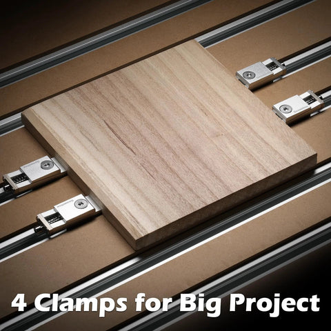 Upgrade Aluminum Mini Vise Clamp Set Genmitsu 2 Pcs High Precision CNC Router Clamp holding wooden board