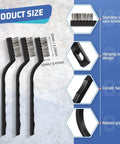60 Pcs Mini Wire Brush Set Stainless Steel Wire Bristle Scratch Brush Small Metal Brush for Cleaning Curved Handle Masonry Welding