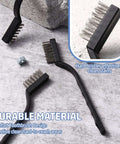 60 Pcs Mini Wire Brush Set Stainless Steel Wire Bristle Scratch Brush Small Metal Brush for Cleaning Curved Handle Masonry Welding