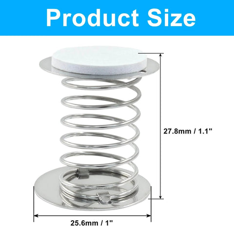 Ten Piece Set Of Metal Spiral Springs 1 By 1 Inch Mini Wobble Springs For Crafts Diy Hand Making And Gifts Durable Alloy Steel Built For Endless Compression And Smooth 362 Degree Rotation showing side view with dimensions.