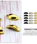 Thirty Pcs Miniature Alloy Knobs For Dollhouse Cabinets And Drawers One Twelfth Scale, gold knobs close-up and color options display
