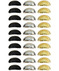 Thirty Pcs Miniature Alloy Knobs For Dollhouse Cabinets And Drawers One Twelfth Scale Tiny Drawer Pulls in Black, Silver, and Gold.