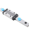 Miniature Linear Rail Guide 100mm Long, 9mm Wide With Ball Retainer And Built In Lubrication System on white background