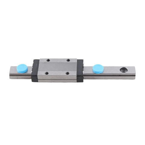 Miniature Linear Rail Guide 100mm long, 9mm wide with ball retainer and built-in lubrication system for precision measuring machines.