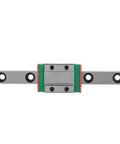 Front view of Miniature Linear Slide Block Bearing Lightweight Steel 4 Point Design With Retainer and Lubrication System