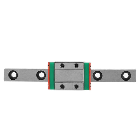 Front view of Miniature Linear Slide Block Bearing Lightweight Steel 4 Point Design With Retainer and Lubrication System