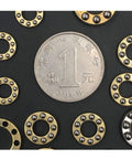 10 Pack F8 16M Miniature Thrust Axial Metal Ball Bearing 8x16x5mm with coin for size comparison
