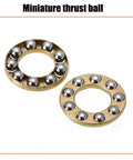 10 Pack F8 16M Miniature Thrust Axial Metal Ball Bearing 8x16x5mm showing two brass rings with steel balls