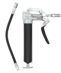 LubriMatic 30-800 Heavy Duty Mini Grease Gun w/ Pipe and Hose, Black/Silver, showing grease gun with hose attachment