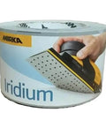 Mirka Iridium 220 Grit Vacuum Grip On Sanding Sheet Roll with grip handle, ideal for dust extraction and fine finishes.