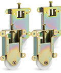 4 Pack Sliding Mirror Closet Door Rollers Replacement Set Durable Heavy-Duty With 2.5 Inch Wheels And 1.5 Inch Nylon Concave Ball Bearing Wheel Bolts Not Included For Easy Spare Replacement