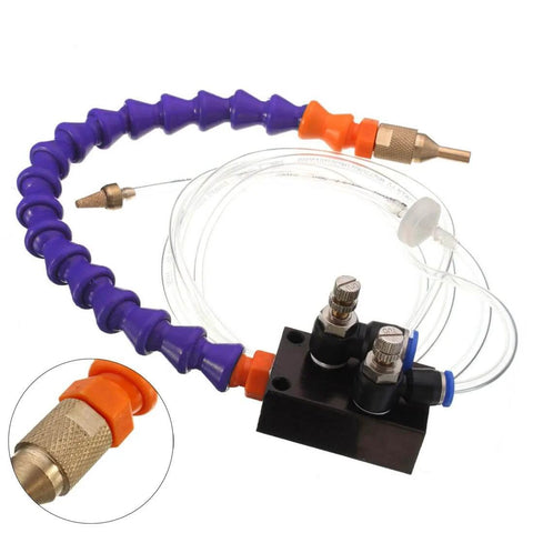Mist Coolant Lubrication Spray System for metal cutting engraving and machining on CNC lathe milling and drill machines with air pipe sealed design