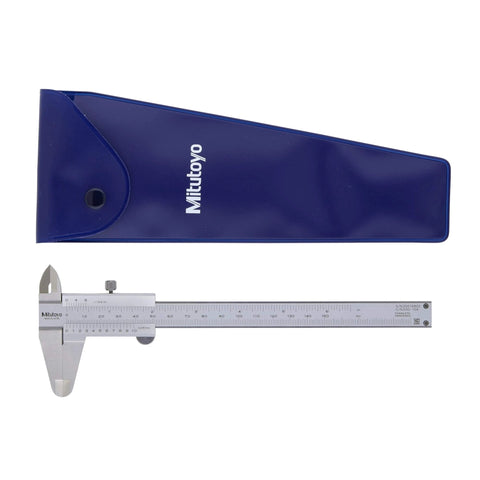 Mitutoyo 530-101 Metric Vernier Caliper, made from precision stainless steel, measuring caliper for OD, ID, depth, and step measurements.
