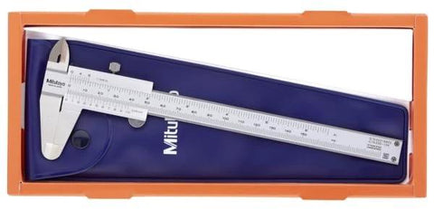 Mitutoyo 530-101 Metric Vernier Caliper, made from precision stainless steel, measuring caliper for OD, ID, depth, and step measurements.