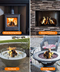 12 Pack Ceramic Balls, Mixed of 4 Size Fireplace Balls in use with wood stove, electric fireplace, fire bowl, and fire pit table.