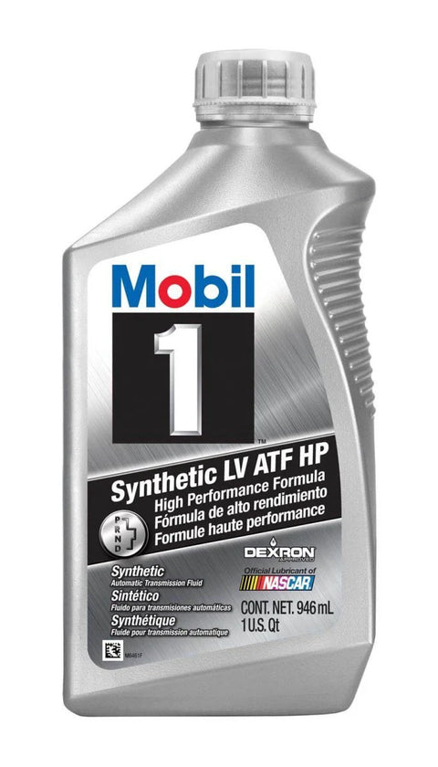 Mobil 1 bottle Full Synthetic LV Automatic Transmission Fluid HP Six Pack Of One Quart Bottles To Help Extend Transmission Life