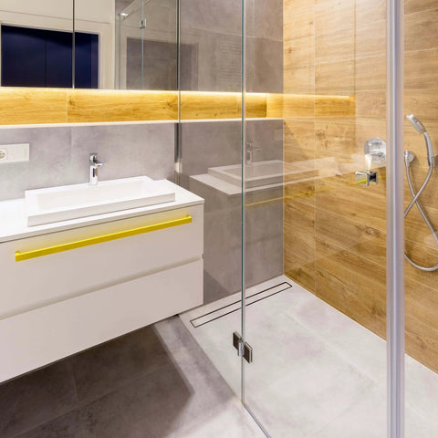 Modern bathroom featuring Clear Silicone Caulk Sealant For Kitchen And Bathroom with shower and sink installation.