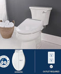 USPA Pro Modern Bidet Seat With Heated Seat And Dryer, Warm Water Wash, Remote Control, Elongated Bowl, Outlet Required