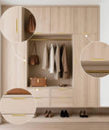 Modern wood cabinet with 10 Pack Gold Finger Pulls For Cabinets And Drawers 6 Inch Edge Concealed Mount Modern Aluminum Brushed Gold Kitchen