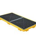 2 Drum Modular Spill Containment Pallet With 2000 Lbs Capacity, Leakproof Stackable Industrial Tray