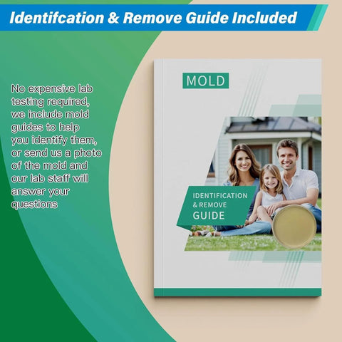 Mold Test Kit Guidebook for Identification and Removal with family image on cover