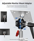 Monitor Mount Adapter With VESA Mount Aluminum Alloy Dual 360 Degree Ball Joint for adjustable screen positioning