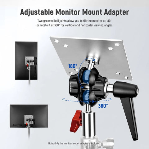 Monitor Mount Adapter With VESA Mount Aluminum Alloy Dual 360 Degree Ball Joint for adjustable screen positioning