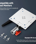 Monitor Mount Adapter With VESA Mount Aluminum Alloy Dual 360 Degree Ball Joint M4 Screw And Five Eighths Inch Receiver