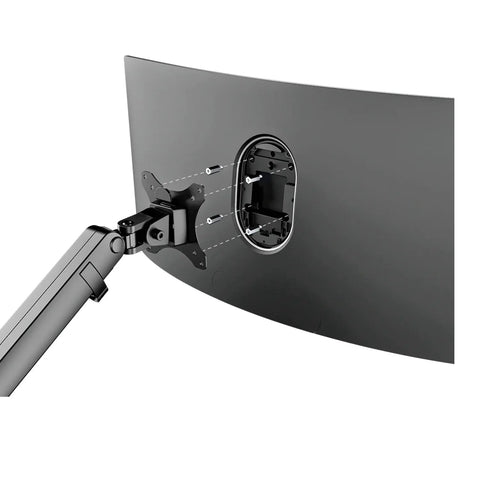 Wall Mount Spacer Adapter Kit For Desktop And Portable Monitors with 16 M4x14mm hex stainless steel standoffs installed view.