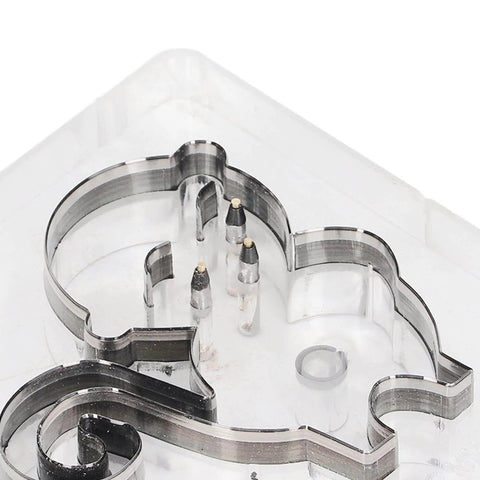 Close-up of monkey pattern alloy steel leather cutting die and punching mold for DIY crafts carve consistent leather and more cuts.