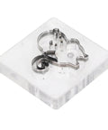 Monkey Pattern Alloy Steel Leather Cutting Die And Punching Mold for DIY crafts in clear packaging, front view.