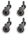 4 Pack Mop Bucket Casters Replacement 3 Inch TPR Soft Rubber Swivel Stem Caster Universal Silent Wheels