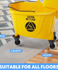 Four Piece Mop Bucket Wheel Replacement Set Non Marking TPR Casters For Models 7570 L2 7571 7580 7581 7582 7583 And WaveBrake mop bucket