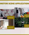 Image showcasing motor applications in personal care, smart home, small appliances, and UAVs.