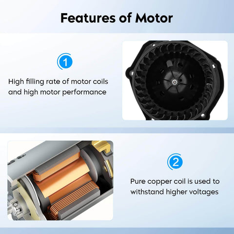 Heater Blower Motor Fan Assembly For Chevy C K 1500 2500 3500 Suburban Tahoe Blazer GMC Yukon XL Cadillac Escalade 1997 1998 1999 2000 Replacement 700100 with motor coil features