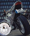 Motorcycle with Sparkle Ball License Plate Screws 4 Pack Universal Anti Theft Bolts, featuring decorative sparkle ball caps