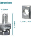 Diagram showing dimensions of 6 Piece Motorcycle Battery Bolts And Nuts Kit M6x16mm Carbon Steel Hex Head Screws And Nuts For Battery Terminals.