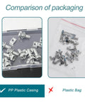Comparison of 6 Piece Motorcycle Battery Bolts And Nuts Kit M6x16mm Carbon Steel in plastic casing vs plastic bag packaging.