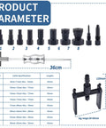 Blind Hole Bearing Puller Set for Motorcycles With Slide Hammer 12-Piece Internal Bearing Removal Tool Kit Includes 8mm to 25mm Collets