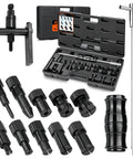 12pcs Motorcycle Blind Hole Collet Bearing Puller Set with tools and expandable collets 8-32mm, slide hammer, and carrying case