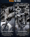12pcs Motorcycle Blind Hole Collet Bearing Puller Set with slide hammer and counterstay tools in use on engine bearings
