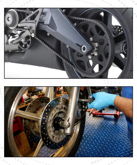 Two Jaw Bearing Puller Tool for Cars and Motorcycles in use on motorcycle wheel hub, chrome vanadium steel, 2 inch size, 235 grams.